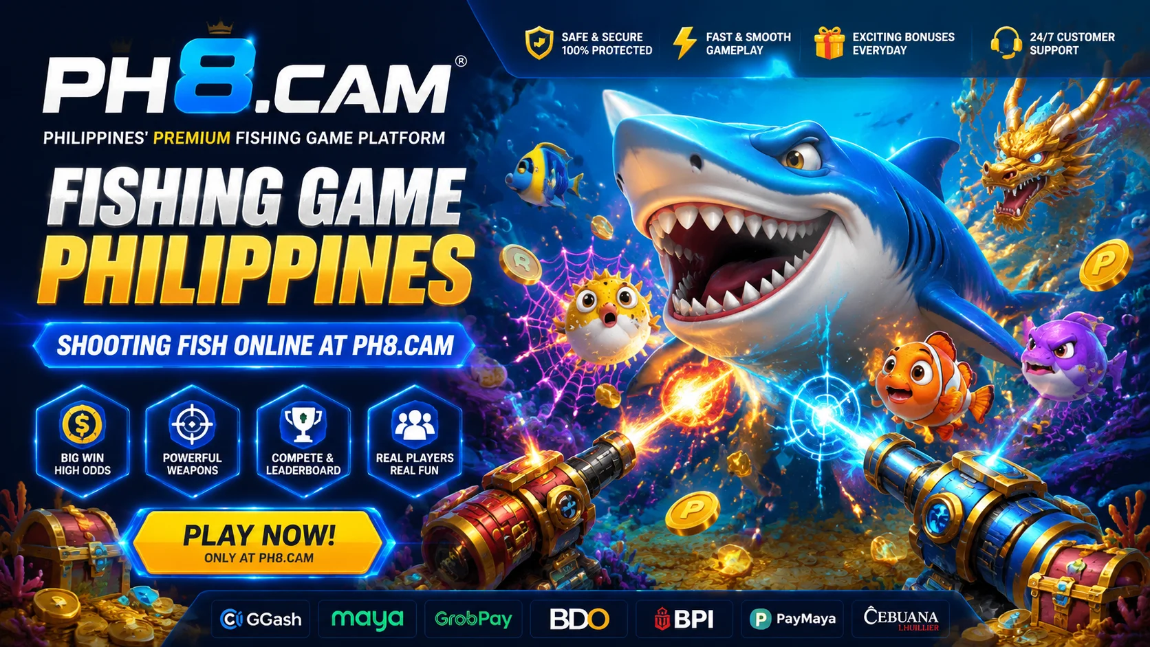 Fishing game visual on mobile